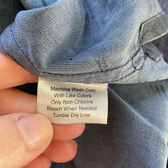 Joseph & Feiss Navy Blue Foliage Leaf Print 100% Silk Button Up Shirt Size XXL - Picture 7 of 7